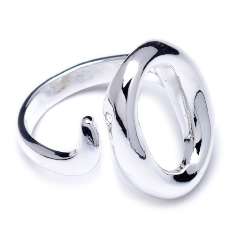 Sterling Silver Filled Oval Adjustable Ring - Adjustable 6 to 9
